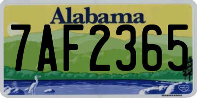 AL license plate 7AF2365