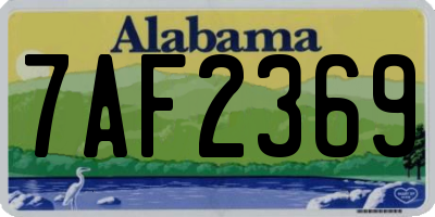 AL license plate 7AF2369