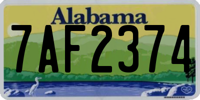 AL license plate 7AF2374