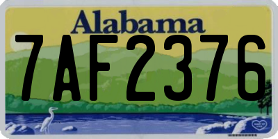 AL license plate 7AF2376
