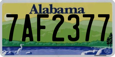 AL license plate 7AF2377