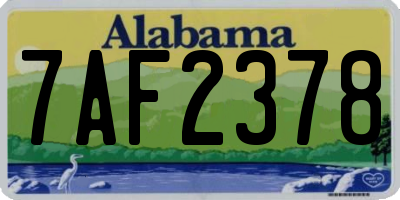 AL license plate 7AF2378