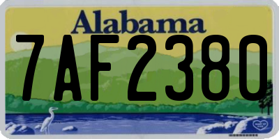 AL license plate 7AF2380