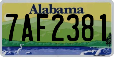 AL license plate 7AF2381