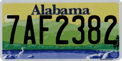 AL license plate 7AF2382