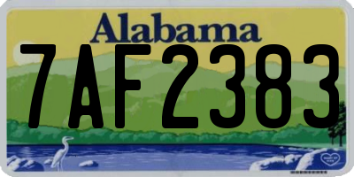AL license plate 7AF2383