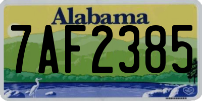 AL license plate 7AF2385