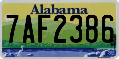 AL license plate 7AF2386