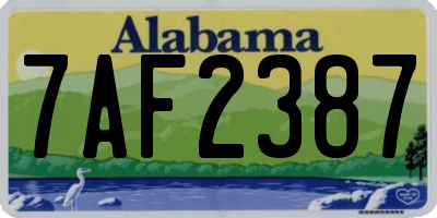 AL license plate 7AF2387