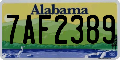 AL license plate 7AF2389