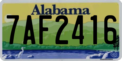 AL license plate 7AF2416