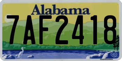 AL license plate 7AF2418