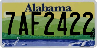 AL license plate 7AF2422