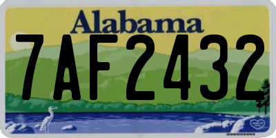 AL license plate 7AF2432