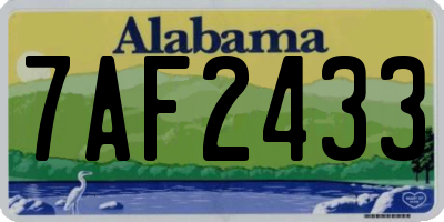 AL license plate 7AF2433