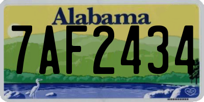 AL license plate 7AF2434