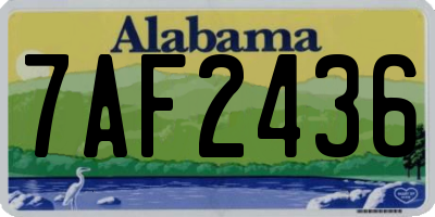 AL license plate 7AF2436