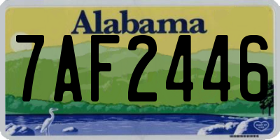 AL license plate 7AF2446