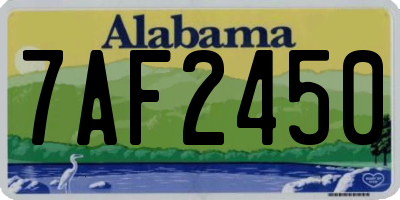 AL license plate 7AF2450