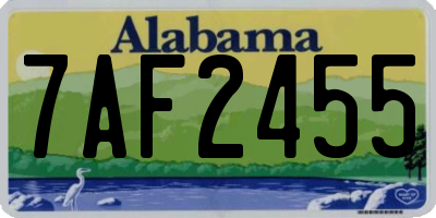 AL license plate 7AF2455
