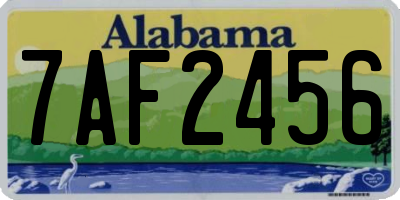 AL license plate 7AF2456