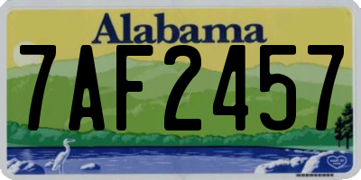 AL license plate 7AF2457