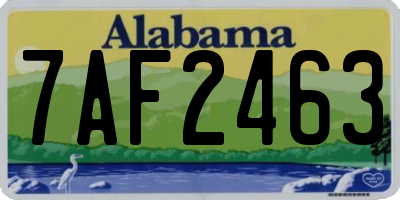 AL license plate 7AF2463