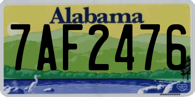 AL license plate 7AF2476