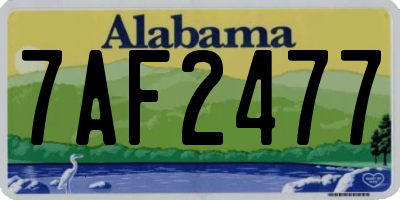 AL license plate 7AF2477