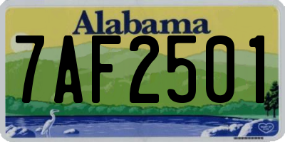 AL license plate 7AF2501