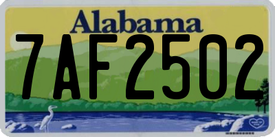 AL license plate 7AF2502