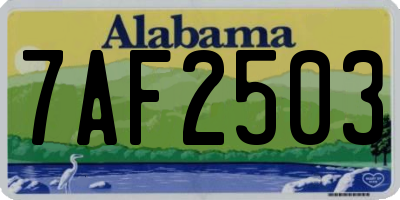 AL license plate 7AF2503