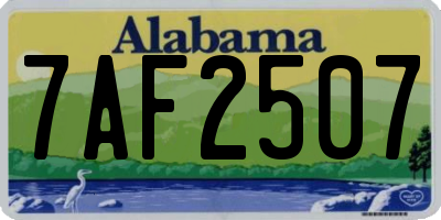 AL license plate 7AF2507