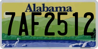 AL license plate 7AF2512