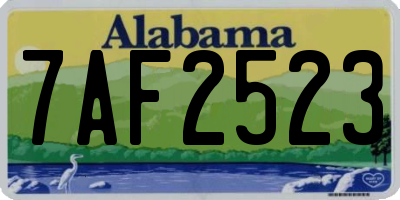 AL license plate 7AF2523