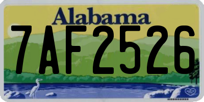 AL license plate 7AF2526