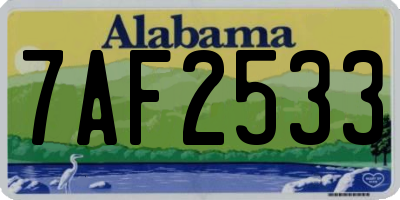 AL license plate 7AF2533