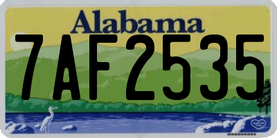 AL license plate 7AF2535
