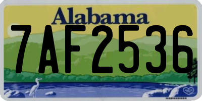 AL license plate 7AF2536