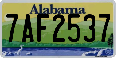 AL license plate 7AF2537
