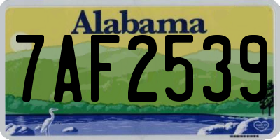 AL license plate 7AF2539