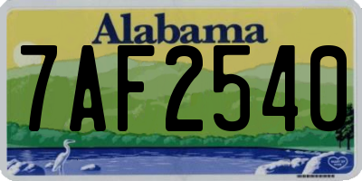 AL license plate 7AF2540