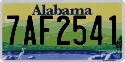 AL license plate 7AF2541