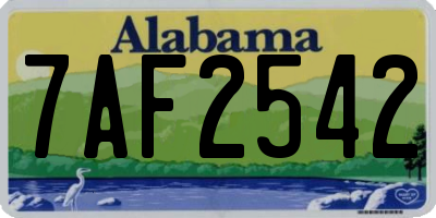 AL license plate 7AF2542