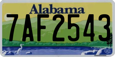 AL license plate 7AF2543
