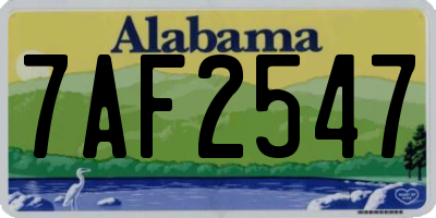 AL license plate 7AF2547