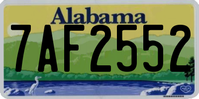 AL license plate 7AF2552