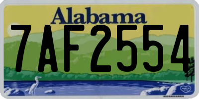AL license plate 7AF2554