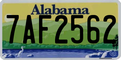 AL license plate 7AF2562