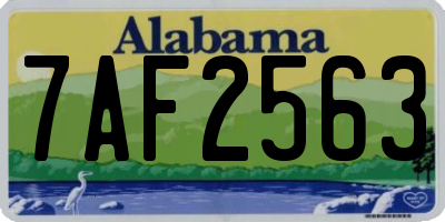 AL license plate 7AF2563
